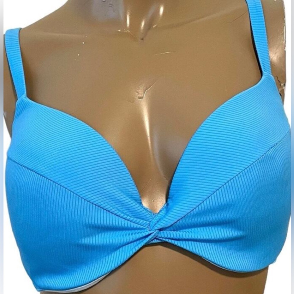 Victoria's Secret underwire push up bikini top 38D light blue adjustable straps